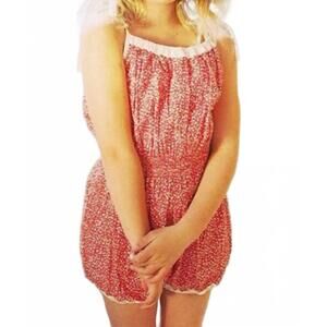 NEW WOVENPLAY jada blotching playsuit in red and white blotting